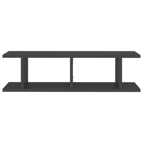 Væghængte kubehylder 2 stk. 75x18x20 cm konstrueret træ grå