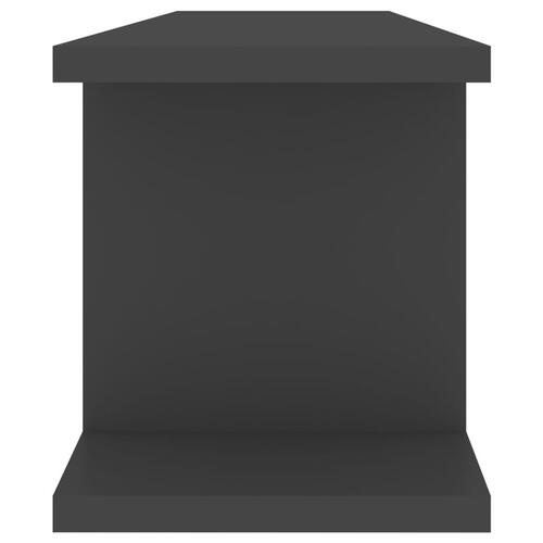 Væghængte kubehylder 2 stk. 75x18x20 cm konstrueret træ grå