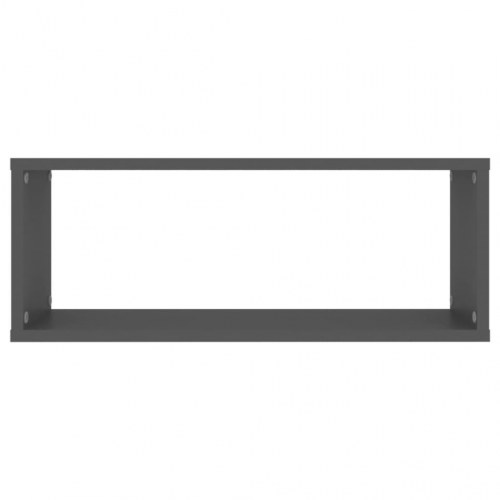 Væghylder 6 stk. 60x15x23 cm kubeformet konstrueret træ grå