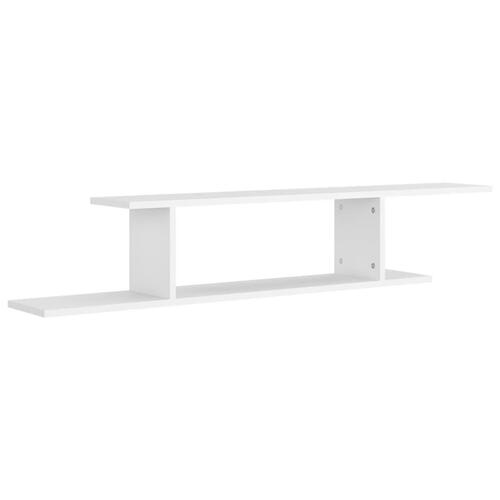 Væghængt tv-hylde 125x18x23 cm konstrueret træ hvid