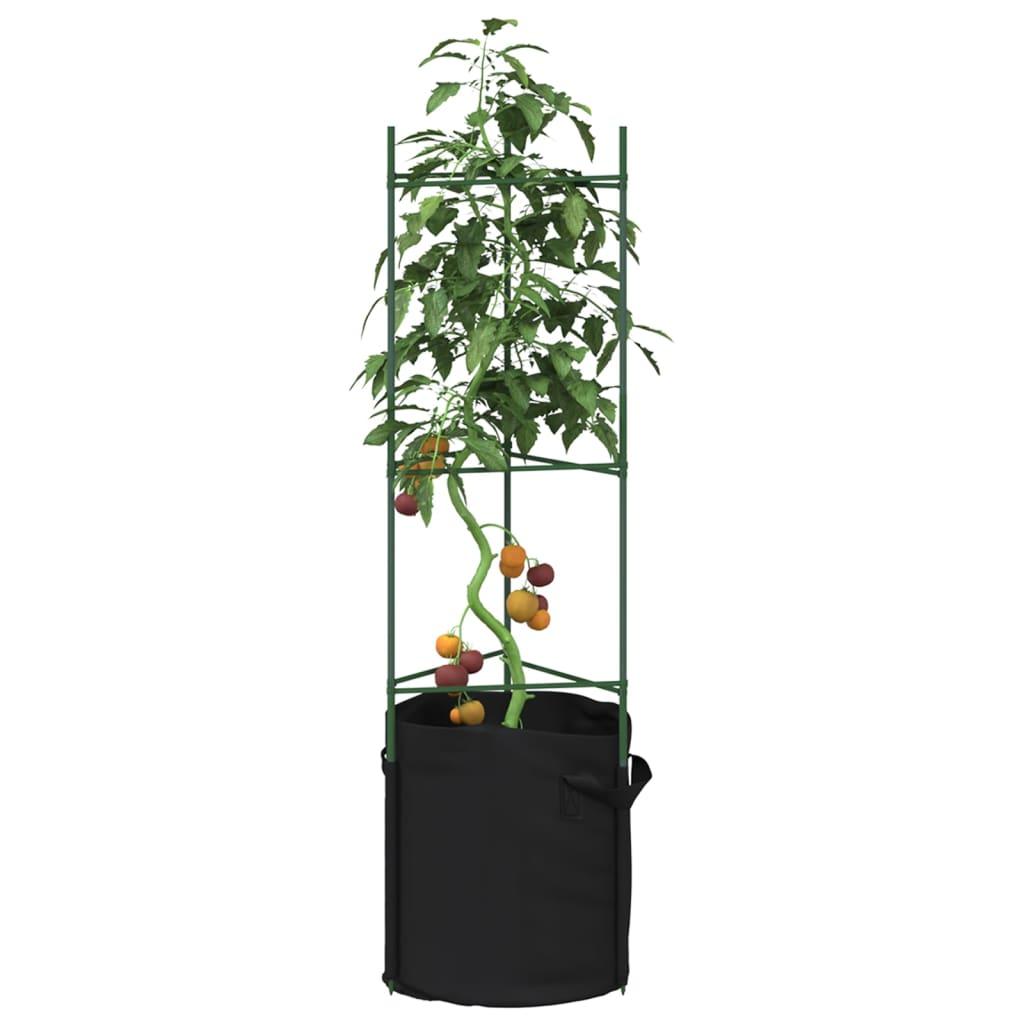 Espalier med planteposer - 8 stk., 116 cm, stål og PP billede