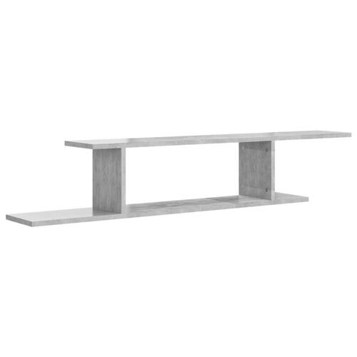 Væghængt tv-hylde 125x18x23 cm konstrueret træ betongrå