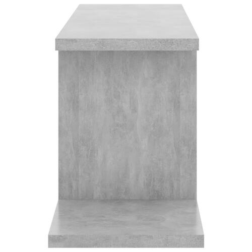 Væghængt tv-hylde 125x18x23 cm konstrueret træ betongrå