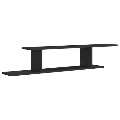 Væghængt tv-hylde 125x18x23 cm konstrueret træ sort