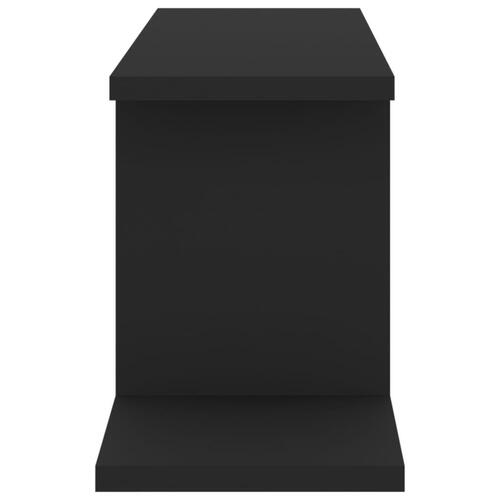 Væghængt tv-hylde 125x18x23 cm konstrueret træ sort