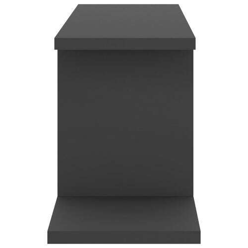 Væghængt tv-hylde 125x18x23 cm konstrueret træ grå