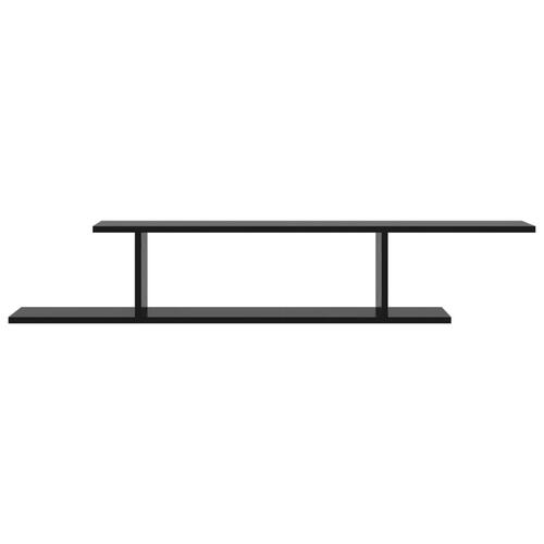 Væghængt tv-hylde 125x18x23 cm spånplade sort højglans