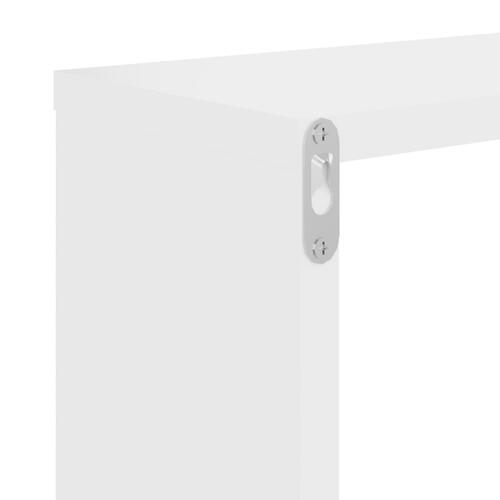 Væghængte kubehylder 2 stk. 50x15x50 cm konstrueret træ hvid