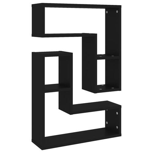 Væghylder 2 stk. 50x15x50 cm spånplade sort