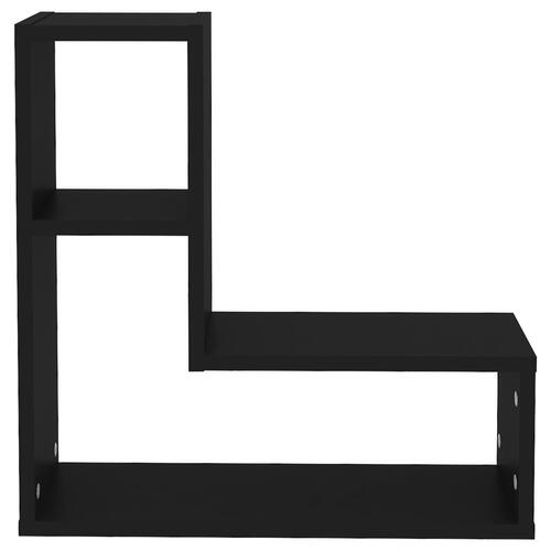 Væghylder 2 stk. 50x15x50 cm spånplade sort