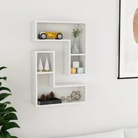 Væghylder 2 stk. 50x15x50 cm spånplade hvid højglans