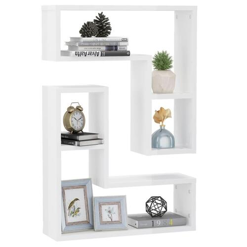 Væghylder 2 stk. 50x15x50 cm spånplade hvid højglans