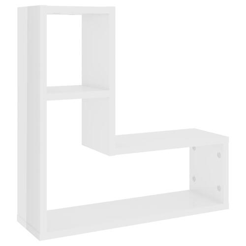 Væghylder 2 stk. 50x15x50 cm spånplade hvid højglans