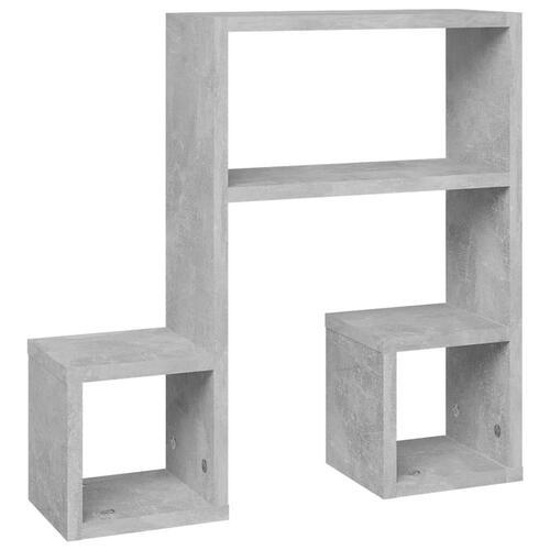 Væghylder 2 stk. 50x15x50 cm konstrueret træ betongrå