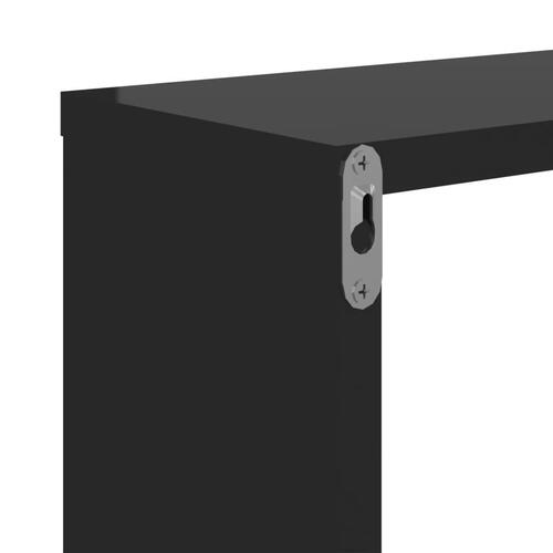 Væghylder 2 stk. 50x15x50 cm spånplade sort højglans