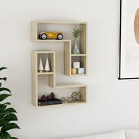 Væghylder 2 stk. 50x15x50 cm spånplade sonoma-eg