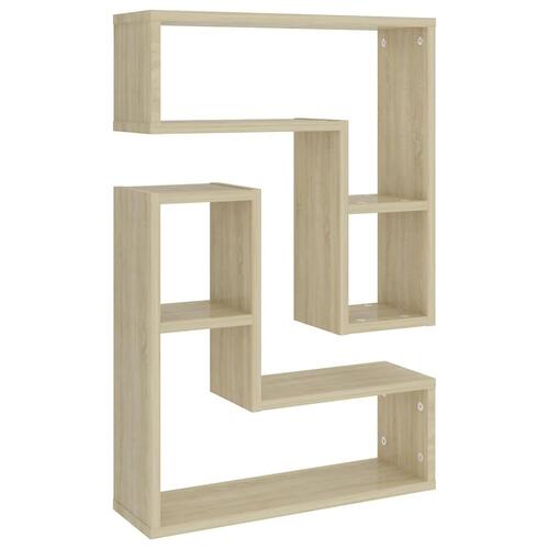 Væghylder 2 stk. 50x15x50 cm spånplade sonoma-eg