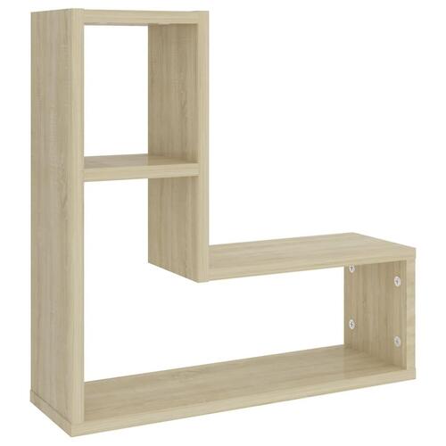 Væghylder 2 stk. 50x15x50 cm spånplade sonoma-eg