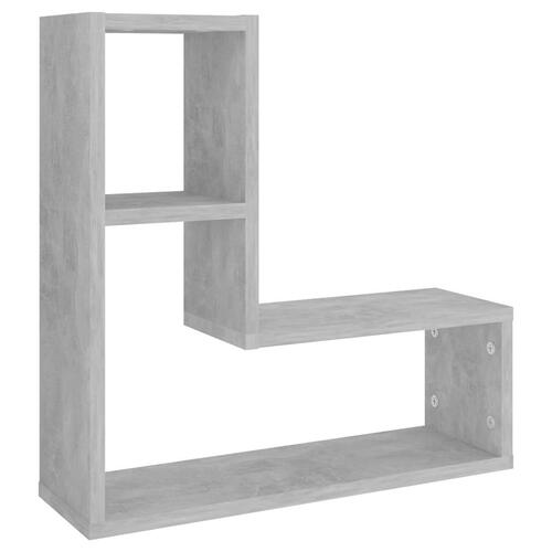 Væghylder 2 stk. 50x15x50 cm spånplade betongrå