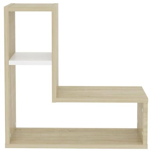 Væghylder 2 stk. 50x15x50 cm spånplade hvid og sonoma-eg