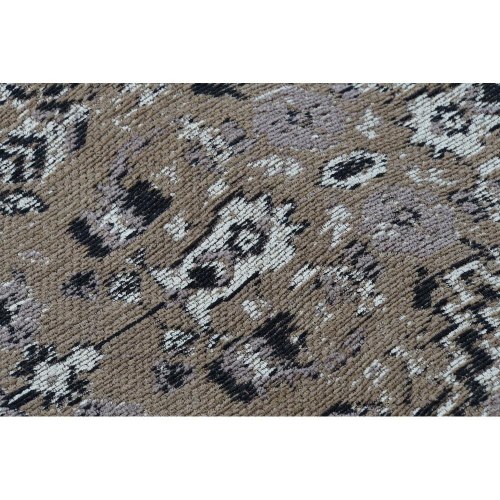 Tæppeløber i bomuld chenille 60 × 240 cm - hvid/sort/lys brun