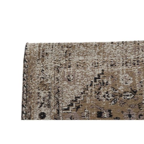 Tæppeløber i bomuld chenille 60 × 240 cm - hvid/sort/lys brun