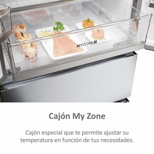 Køle-fryseskab Haier HFR5719EWMG 190 cm - sølv, fransk dør