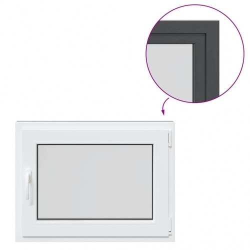 Kældervindue "RISOR" 80x50 cm dreje-kip DIN højre antracit