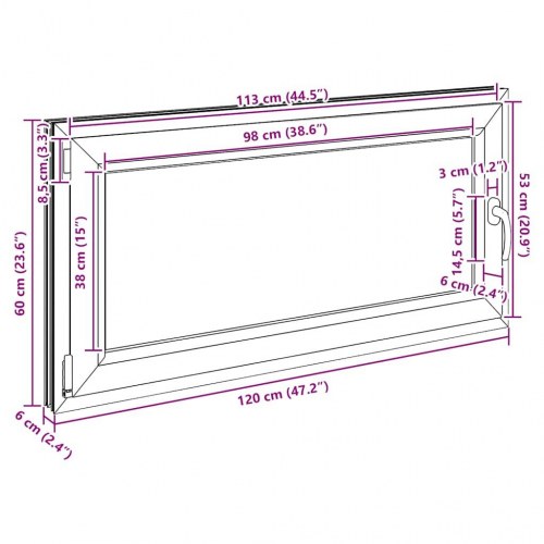 Kældervindue RISOR 120x60 cm Tilt&Drej DIN venstre antracitgrå