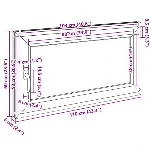 Kældervindue RISOR 110x60 cm Tilt&Drej DIN højre antracitgrå