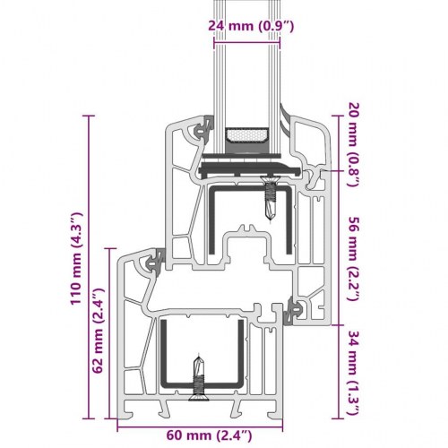 Kældervindue RISOR 110x60 cm Tilt&Drej DIN højre antracitgrå