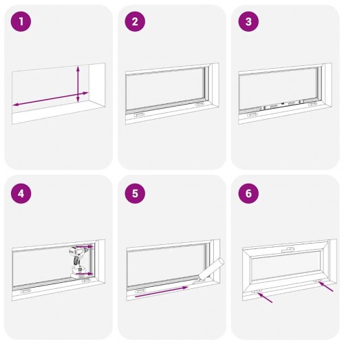 Kældervindue RISOR 80x40 cm tilt 3 ruder hvid