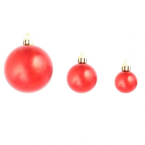 Julekuglesæt 100 stk. - 3/4/6 cm - rød