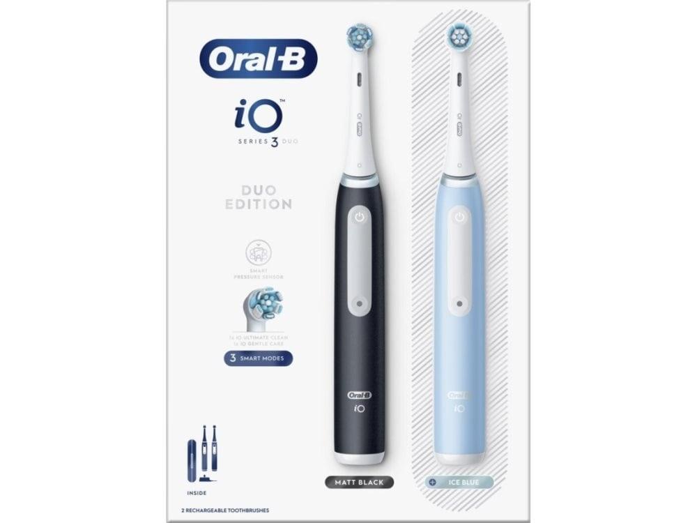 Elektrisk tandbørste Oral-B iO Series 3 Duo - Matt Black/Ice Blue