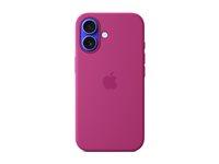 Mobilcover Apple iPhone 16 - silikone med MagSafe, fuchsia