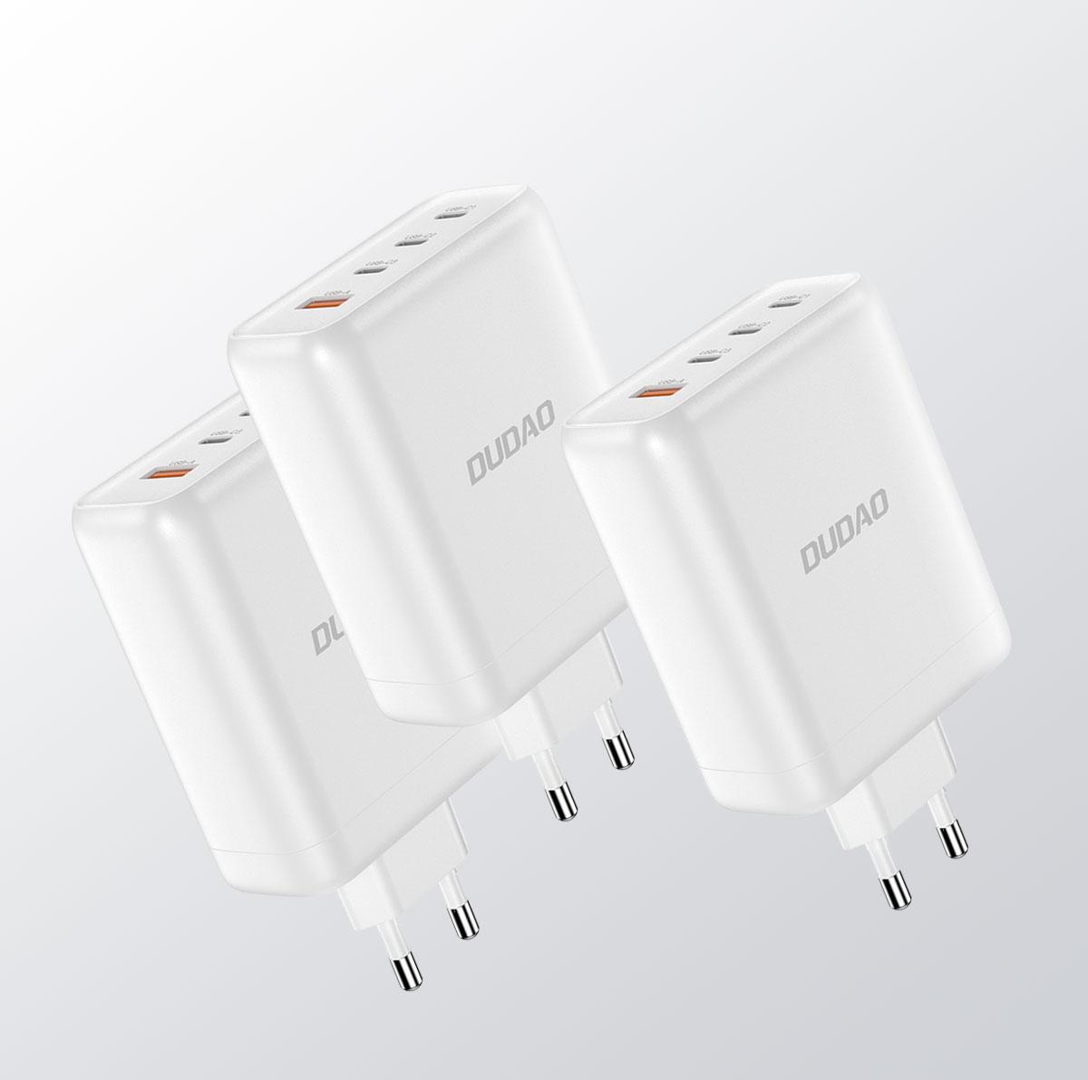Vægoplader 140 W GaN – Dudao A140EU – 3x USB-C + 1x USB-A billede