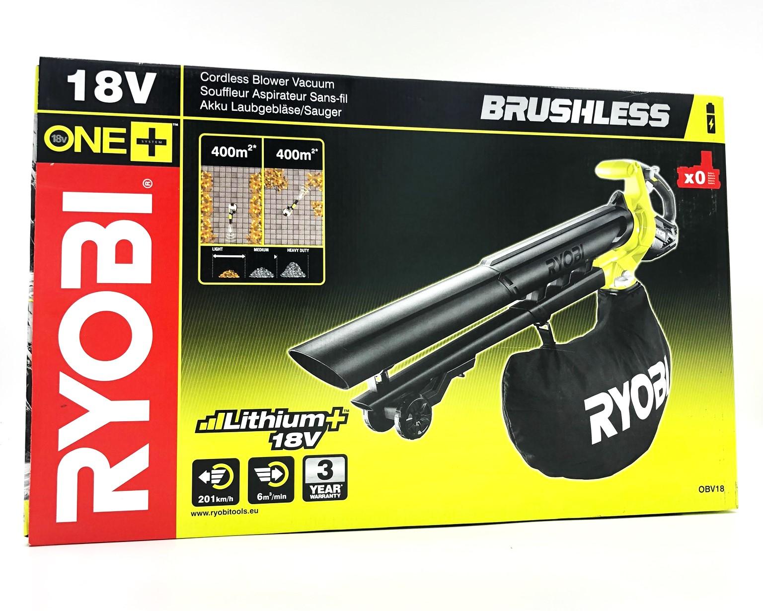 Løvblæser og havesuger 18V - Ryobi One+ OBV18 (uden batteri) billede