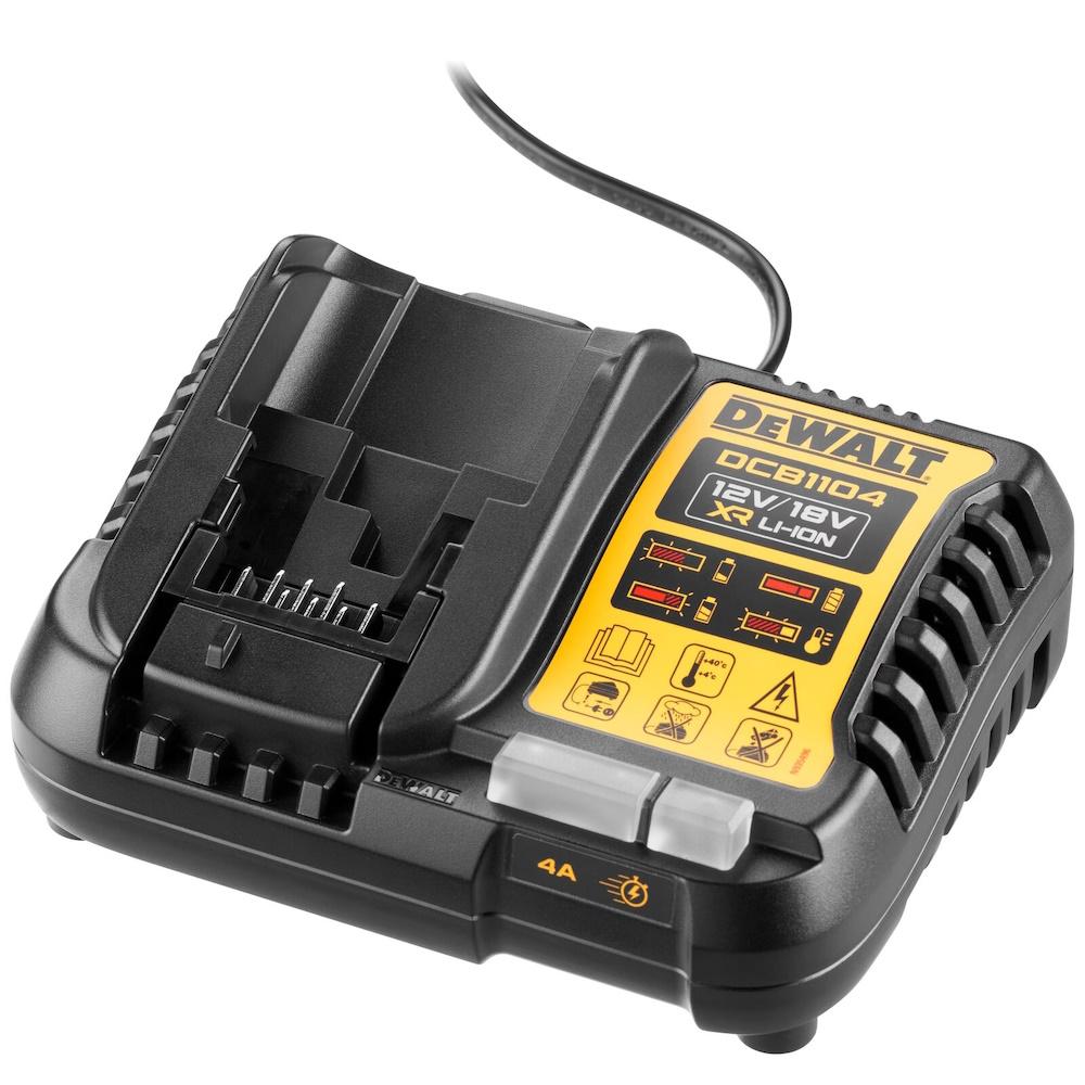 Batterioplader DeWALT DCB1104 XR 4 A, 12/18 V Li-Ion