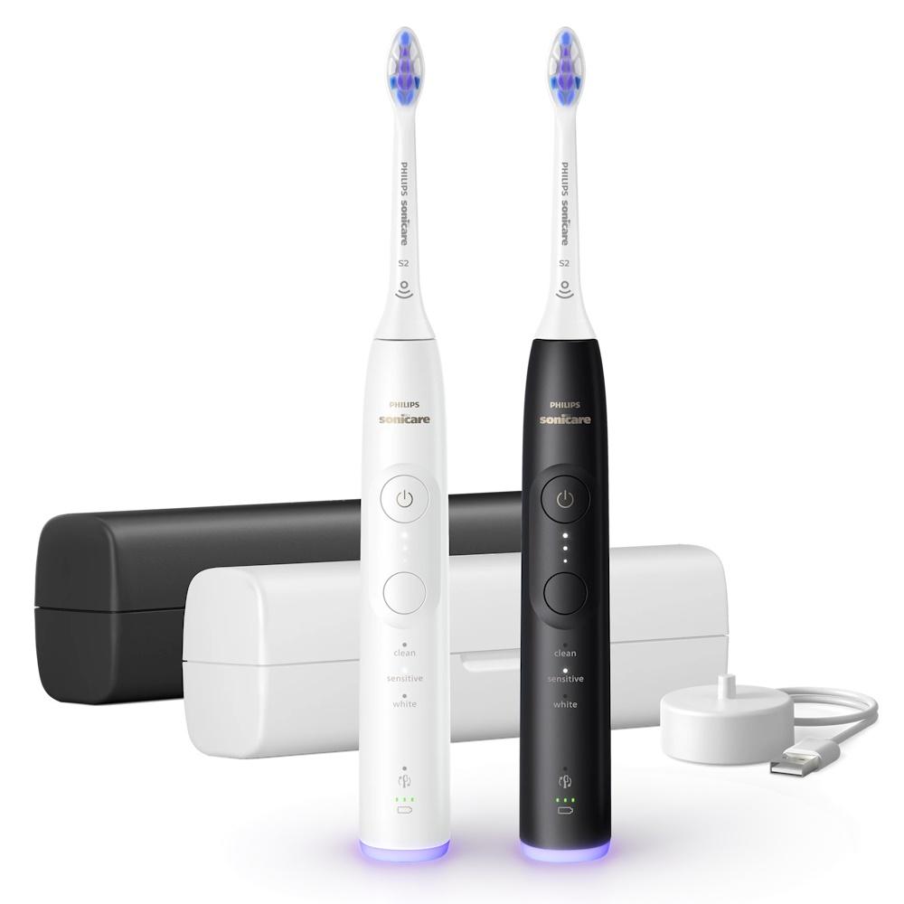 Elektrisk tandbørste Philips Sonicare 6500 sæt – sort/hvid (2 stk.) billede