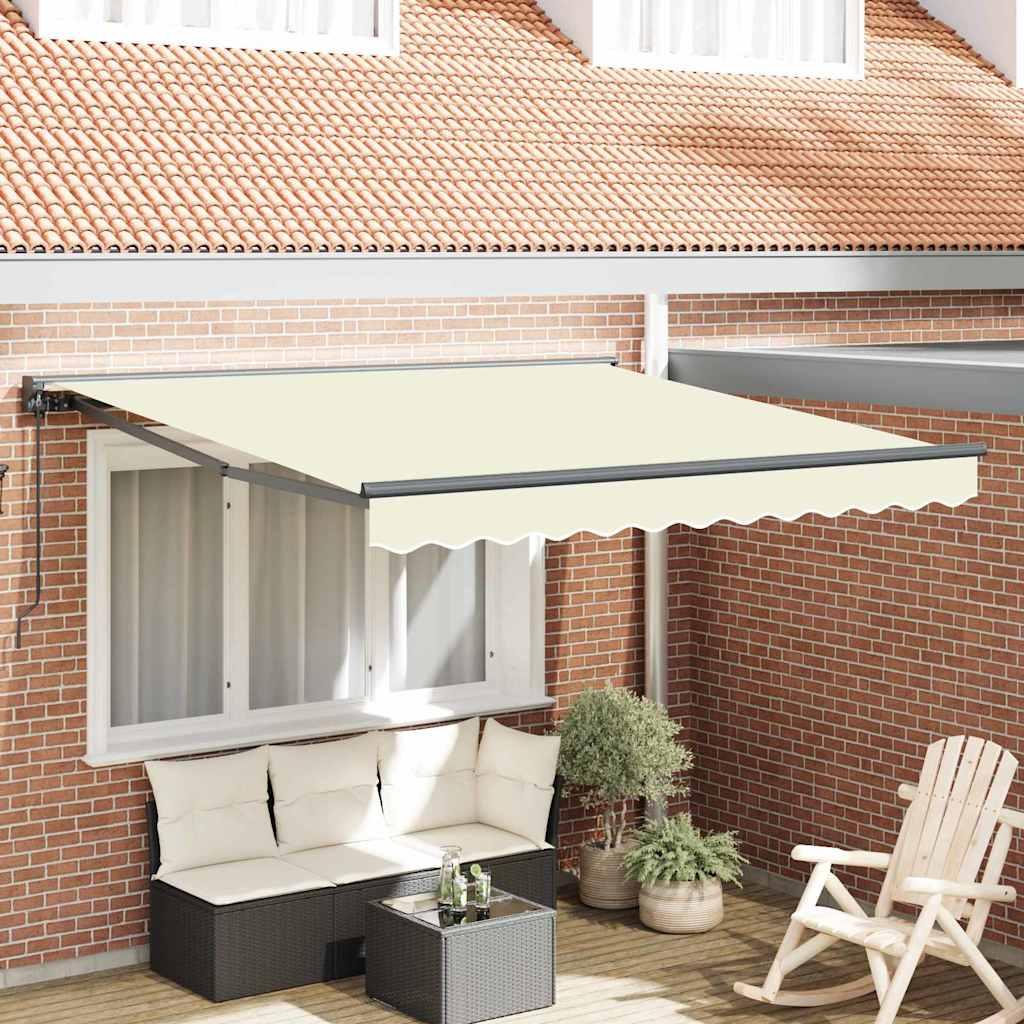 Utrækkelig Markise Creme 350x250 cm Stof billede