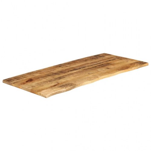 Bordplade i massivt ru mangotræ 140 x 60 x 2,5 cm med naturlig kant