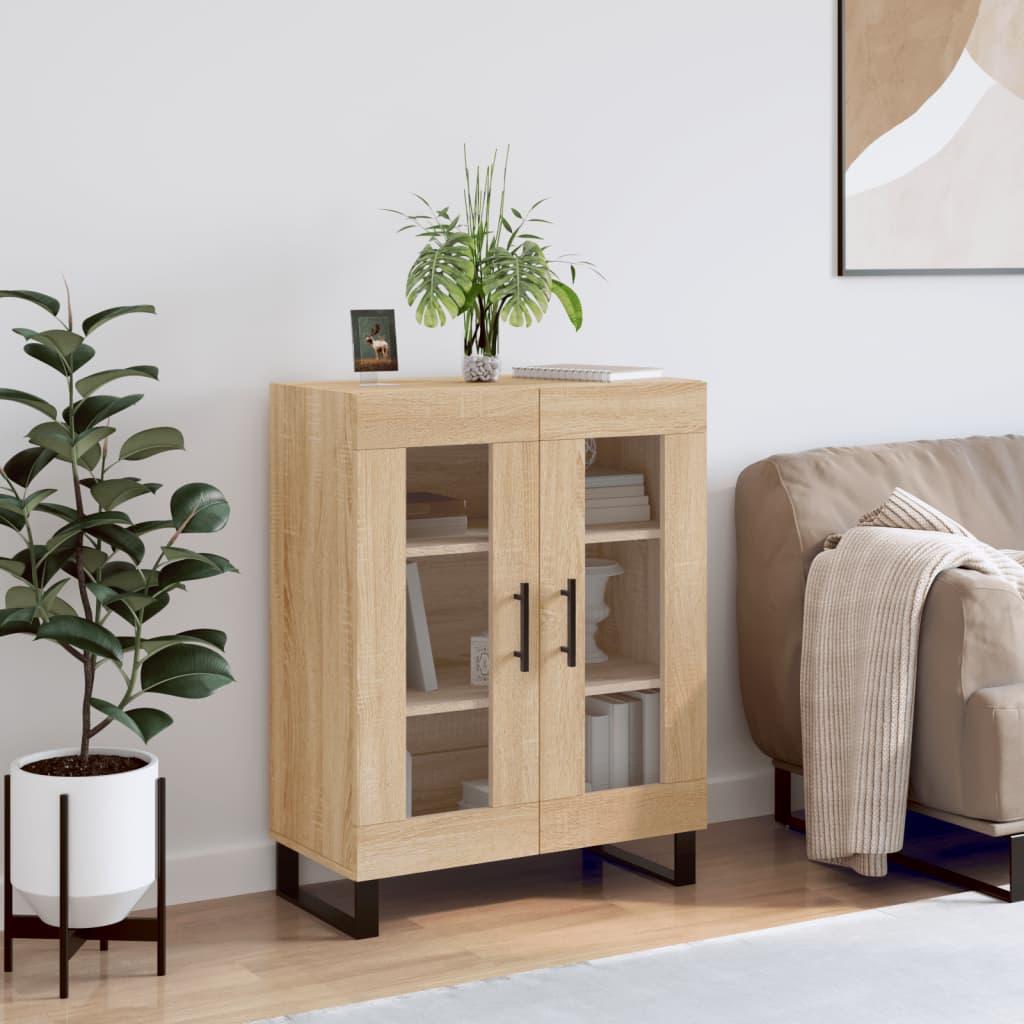 Skænk 69,5x34x90 cm konstrueret træ sonoma-eg billede