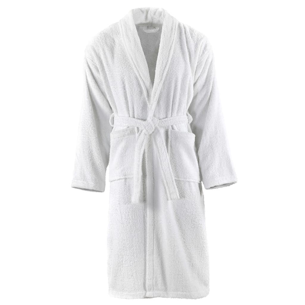 Frottebadekåbe unisex 100 % bomuld hvid L