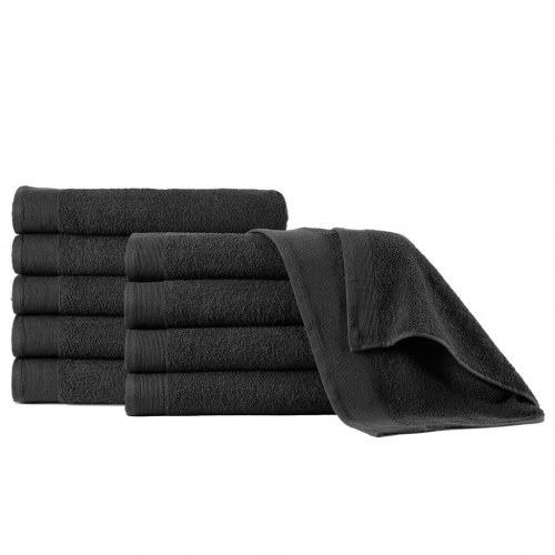 Håndklæder 5 stk. bomuld 450 gsm 50x100 cm sort
