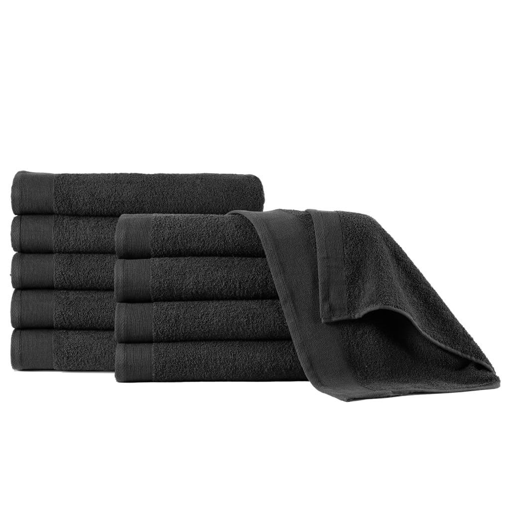 Håndklæder 5 stk. bomuld 450 gsm 50x100 cm sort