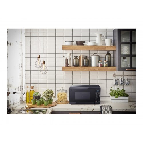 Mikrobølgeovn med grill Sharp YC-MG02E-B - 20 l, sort