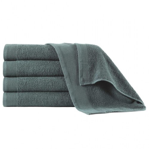 Badehåndklæder 5 stk. bomuld 450 gsm 70x140 cm grøn