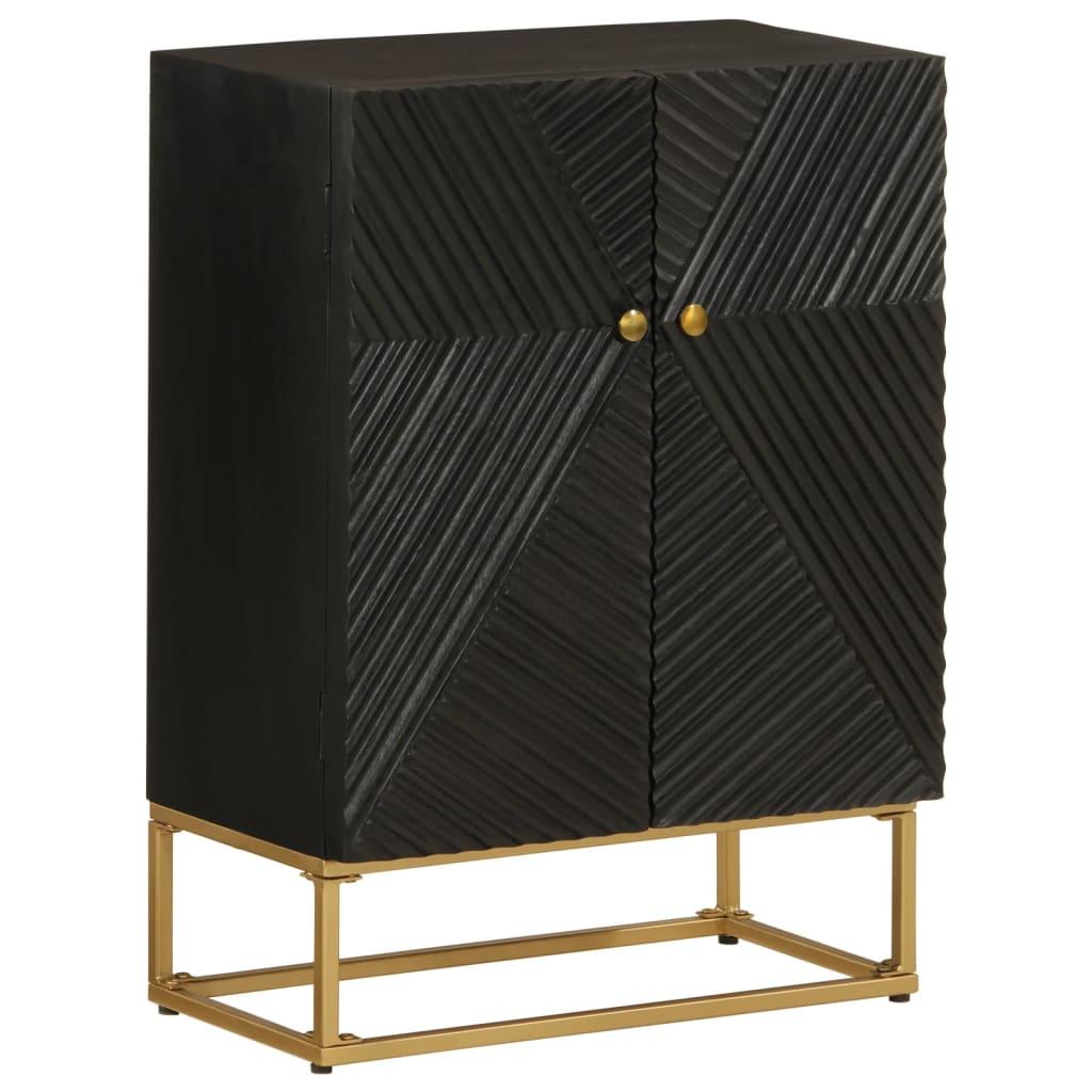 Skænk 55x30x76 cm massivt mangotræ og jern sort