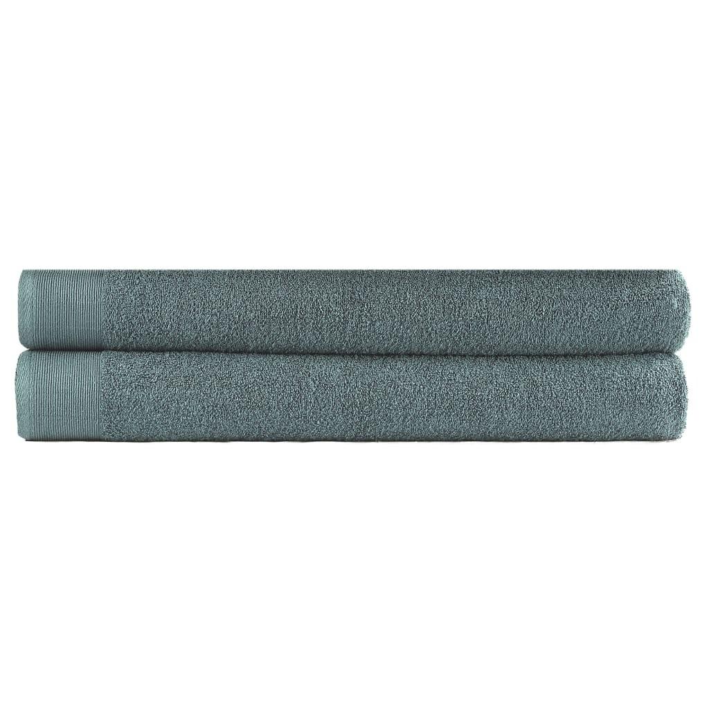 Saunahåndklæder 2 stk. bomuld 450 gsm 80x200 cm grøn