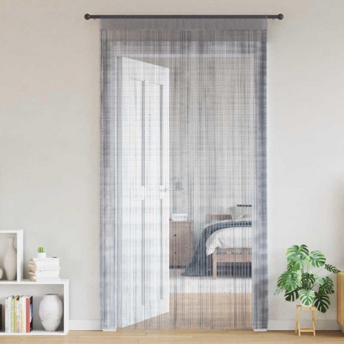 Trådgardiner 2 stk. 140×250 cm - lysegrå snoregardin